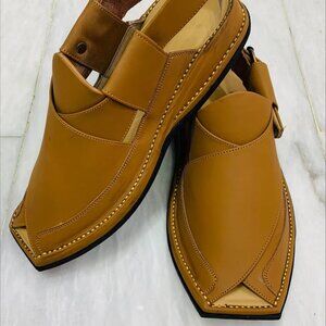 Handmade Brown Peshawari Chappal: Traditional Leather Sandal